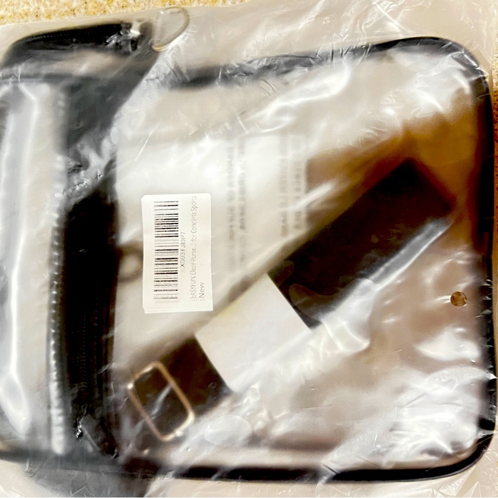 ”STADIUM APPROVED” CLEAR Crossbody Bag/Purse w/Black Trim & Pocket. 🚩NEW - Picture 4 of 10